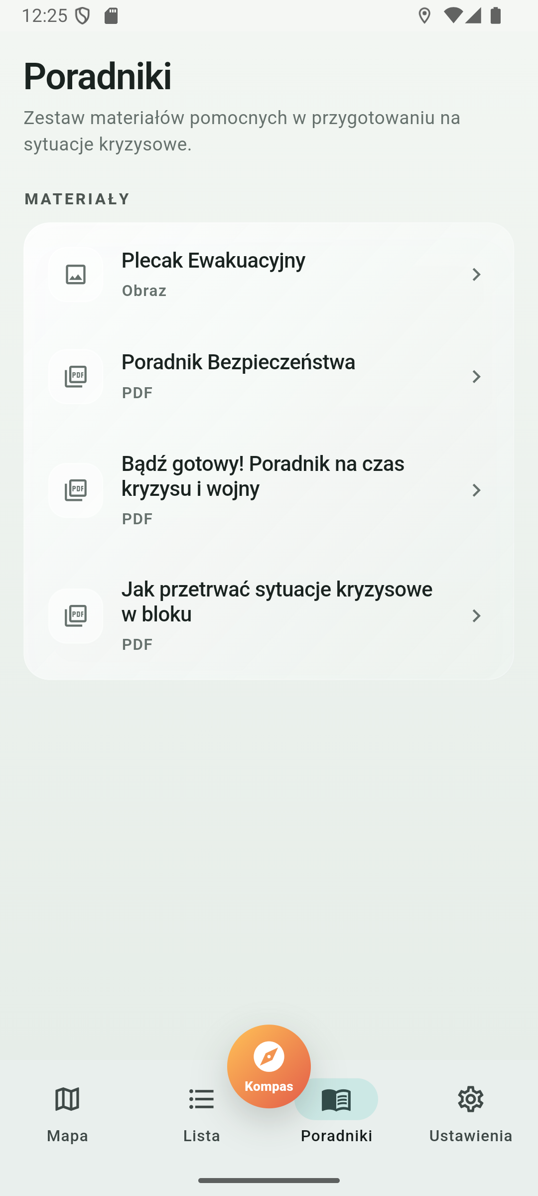 Poradniki o przygotowaniu do sytuacji zagrożenia w aplikacji Gdzie Schron